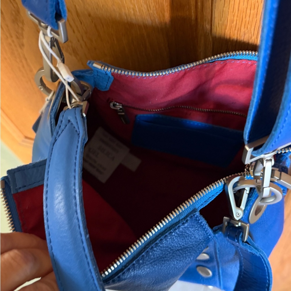 RARE: Hammitt Medium Bryant Two-Tone Blue oasis Shoulder Bag cross body purse - Picture 7 of 9